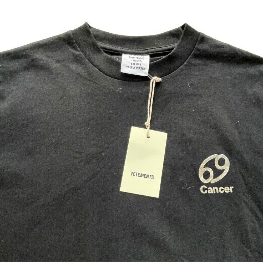 NWT Vetements T-Shirt Unisex Small Black Cancer Horoscope Tee Portugal Made